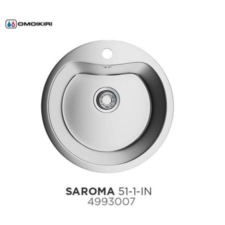 Кухонная мойка Omoikiri Saroma 51-1-IN 4993007, 510х510, нержавеющая сталь