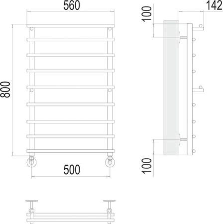 Полотенцесушитель Terminus Вента П8 500х800 водяной