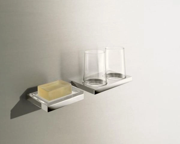 Держатель на два стакана KEUCO Edition 11 Прозрачный/хром 11151019000