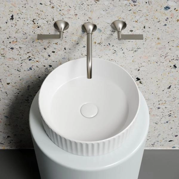 Умывальник чаша накладная круглая (цвет Белый Матовый) Element 360x360x115мм