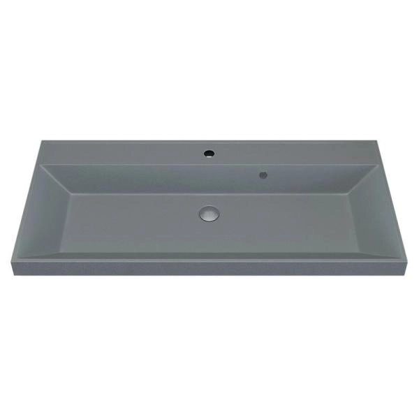 Раковина кварцевая Uperwood Classic Quartz 100 см, серая матовая, платина