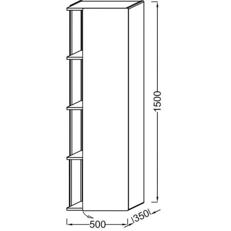 Пенал Jacob Delafon TERRACE EB1179D-274 50 см подвесной правый цвет черный