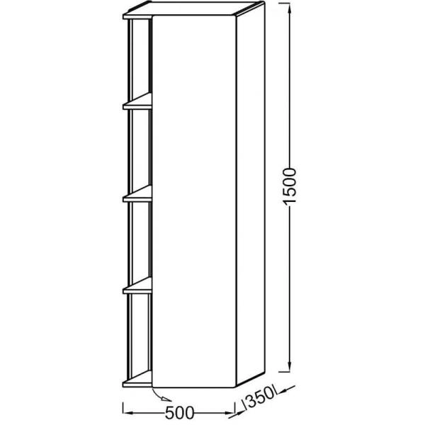Пенал Jacob Delafon TERRACE EB1179D-274 50 см подвесной правый цвет черный