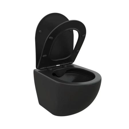 Унитаз Cerutti SPA SELLA Aria MB подвесной безободковый черный матовый CT9160 (490х360х325)