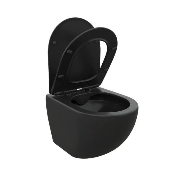 Унитаз Cerutti SPA SELLA Aria MB подвесной безободковый черный матовый CT9160 (490х360х325)