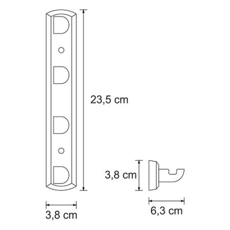 Набор крючков Wasserkraft Kammel K-8374 настенный, 4 крючка