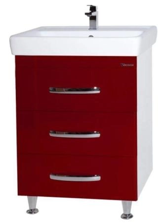 Тумба под раковину Bellezza Рокко 50 напольная с 3 ящ. (Мини) красная