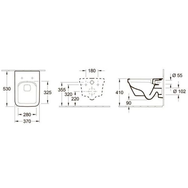 Унитаз Villeroy&Boch ARCHITECTURA 5685HR01 (5685R001+9M58S101) подвесной с сиденьем