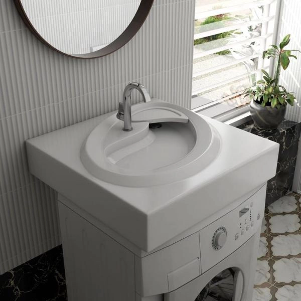 Раковина Madera над стиральной машиной Ameli 60х60 с кронштейнами