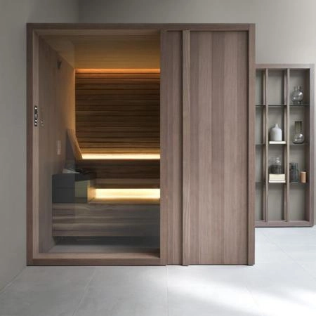 Effegibi Yoku S Door Сауна 230x200х214см, угловая SX, цвет: черный орех