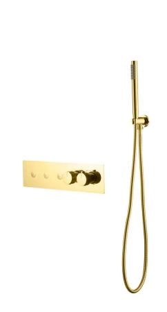 Смеситель FUSION Boheme TERMO с ручным душем GOLD 131-SYS-G