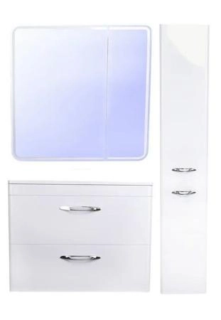 Тумба подвесная Style Line Каре 80 (2 ящ.) Люкс белая, PLUS