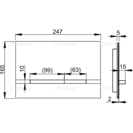 Кнопки смыва AlcaPlast FLAT ALUNOX STRIPE металл–матовый
