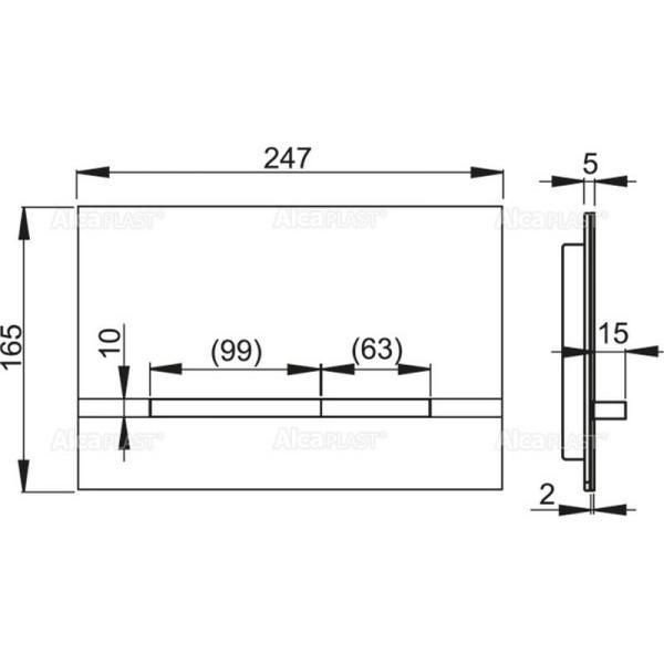 Кнопки смыва AlcaPlast FLAT ALUNOX STRIPE металл–матовый