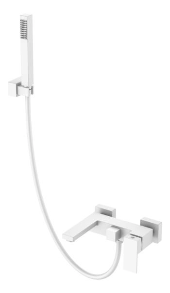 Смеситель для ванны Boheme с душем Qubic Matt White 473-MW