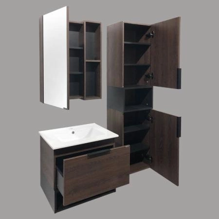 Тумба с раковиной Comforty Франкфурт-60 дуб шоколадно-коричневый