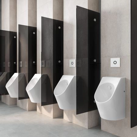 TOTO PUBLIC Писсуар 306x400x590мм, с креплением к стене, со встроенным сифоном, выпуск в стену, подача воды из стены, CeFiONtect, цвет: белый