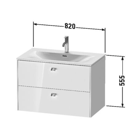 Duravit Brioso База подвесная 102x47.9x55.5см с раковиной, 2 ящика, цвет: глянцевый белый
