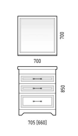 Тумба напольная Corozo Каролина 70 Z3, Сомо 70 / Фостер 70(раковина отдельно)