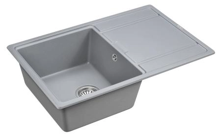 Кухонная мойка Paulmark FLUGEN PM217850-GRM серый металлик кварцевая