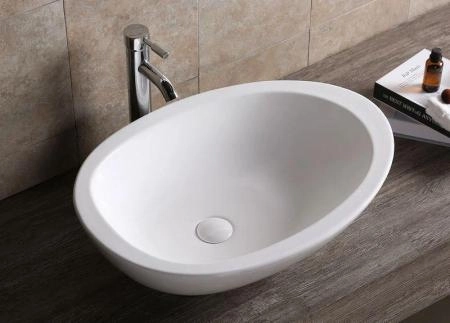 Раковина Cerutti SPA CR1005 накладная, белая, асимметричный овал 660х485х160