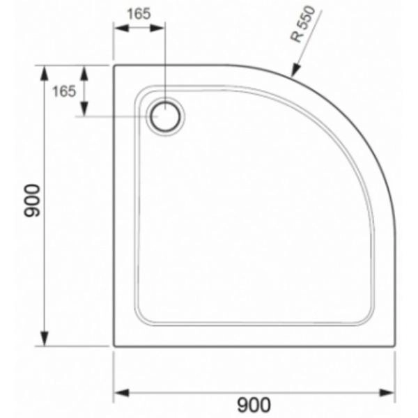 Поддон для душа Jacob Delafon FLIGHT 62444-00 90x90 см акриловый