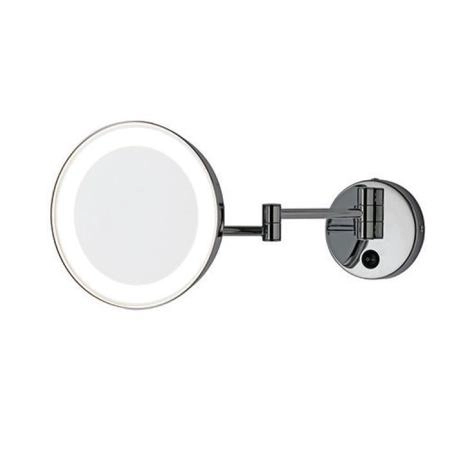 Bertocci Specchi Зеркало косметические, настенное зеркало с LED-подсветкой и выключателем, 3-х кратное увеличение, цвет: хром