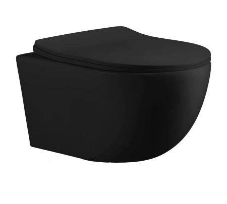 Унитаз подвесной CeruttiSPA ОРЛТЕР (ORLTER) Aria MBF CT10017 безободковый (485х360х360) черный матовый