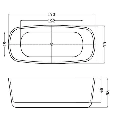 Ванна ESBANO Oslo 170x80 акриловая