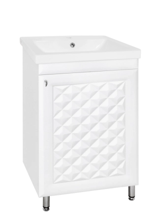 Тумба под раковину Style Line Elfante Канна 50 Люкс напольная с дверками, белая