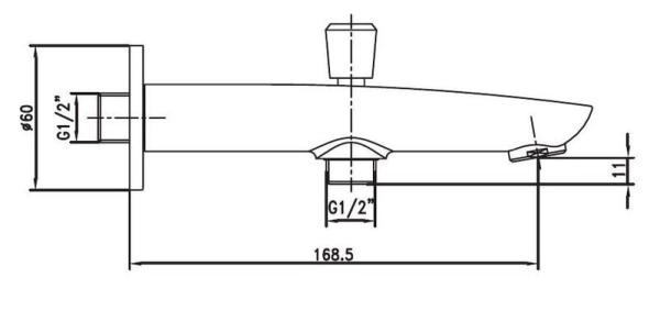 Излив монтируемый в стену ESKO SP10 хром 20 см