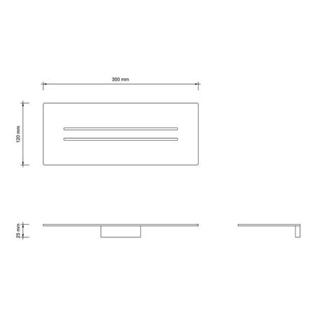Decor Walther Mikado MK DA Полочка для душа, 30x12х2.5см., подвесная, цвет: Dark Metal Matt PVD
