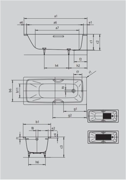 Ванна KALDEWEI Cayono 170x75 anti-sleap+easy-clean mod. 750 275030003001 стальная