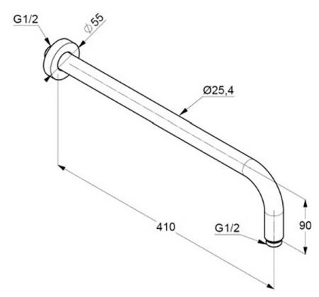 Кронштейн Kludi A-Qa 6651491-00 для верхнего душа 40 см, отражатель круглый, цвет белый