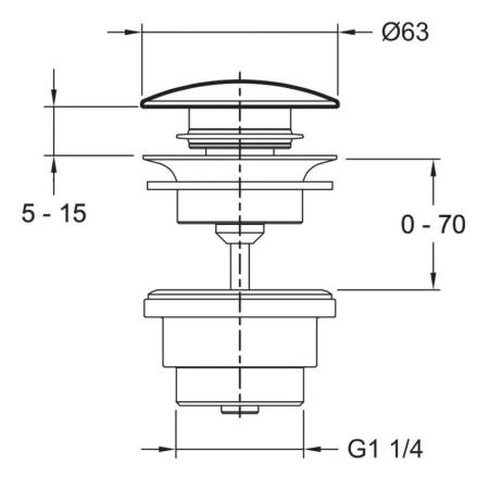 Донный клапан Jacob Delafon E78296-CP с переливом хром