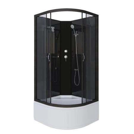 Душевая кабина Niagara NG-6508-14BK 900х900х2000 высокий поддон 40см стекло тонированное алюм черный