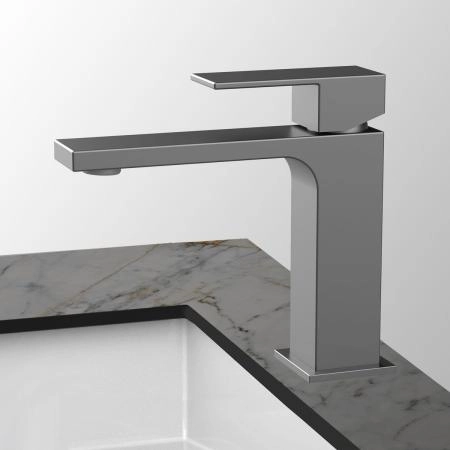 Смеситель Vincea Cube VBF-1C01GM для раковины однорычажный, вороненая сталь