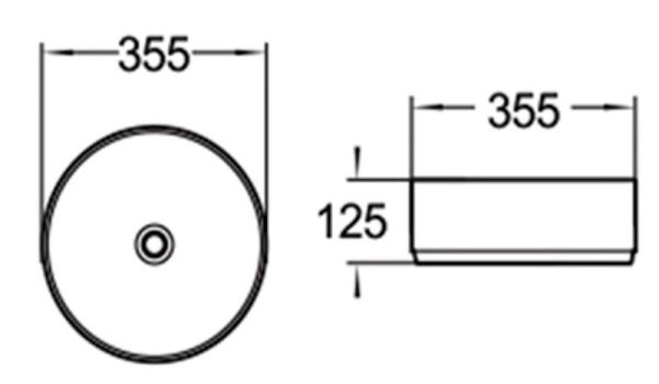 Раковина SantiLine SL-1037 35,5x35,5 на столешницу керамическая Белый