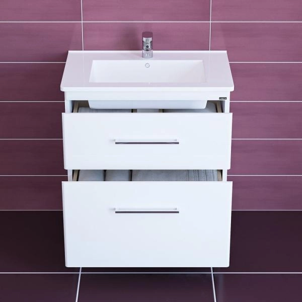 Тумба под раковину СаНта СаНта Вегас 75, 226030, 2 ящика, напольная (ум. Оскар 75)