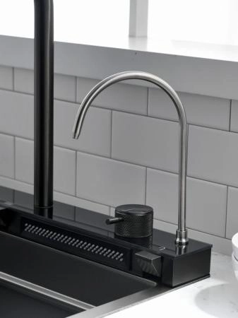 Мойка кухонная Esbano CASCADE-5 750х450х220 оружейная сталь PVD покрытие