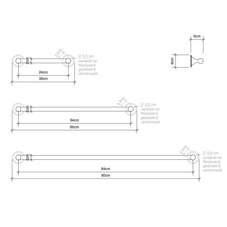 Decor Walther Classic HTE60 Полотенцедержатель 60см, подвесной, цвет: хром