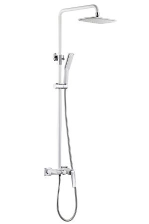 Стойка для душа Boheme со смесителем VENTURO белый + хром 378-W