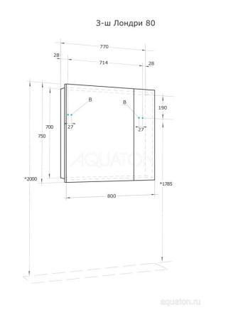 Зеркальный шкаф AQUATON Лондри 80 1A267202LH010