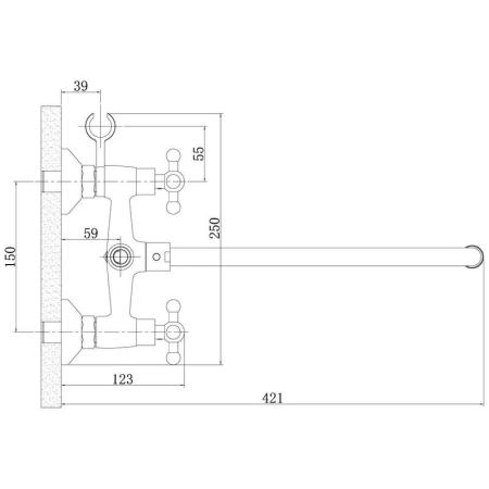 Смеситель Rossinka G02-84 для ванны универсальный
