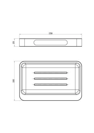 Мыльница с держателем WONZON & WOGHAND, Хром (WW-9524)