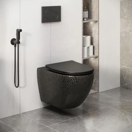 Унитаз Grossman GR-4411BBLS Color (550*365*395) ЧЕРНЫЙ подвесной Безободковый