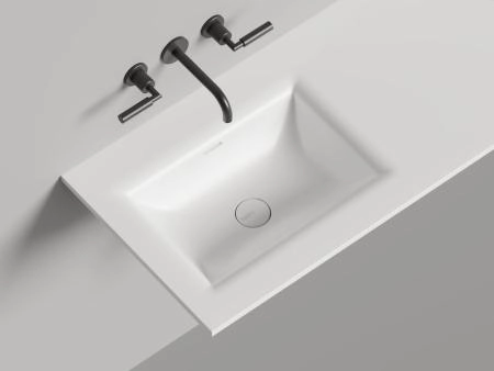 Раковина Salini ONDA FLOW SQUARE S-Stone матовая 200x70 1402206MN столешница без отв.смесителя