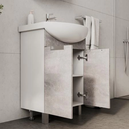 Тумба для ванной Volna Vario Z.50.2D Цемент напольная (Рива) раковина отдельно