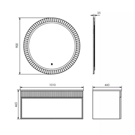 Зеркало Comforty Мадрид-90 00-00014159 светодиодная подсветка бесконтактный сенсор антизапотевание серый шёлк