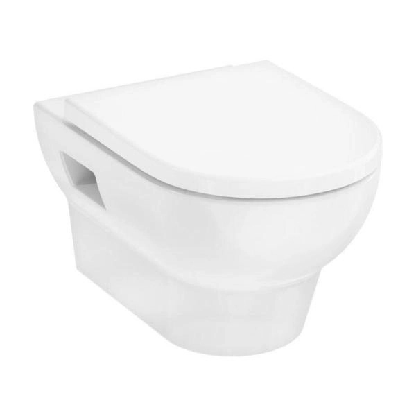 Унитаз Hansgrohe 60201450 GladeLake S подвесной 540х360, безободковый, с сиденьем, Белый глянец